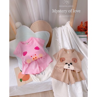 Bộ cotton 3 mặt con vật cho bé