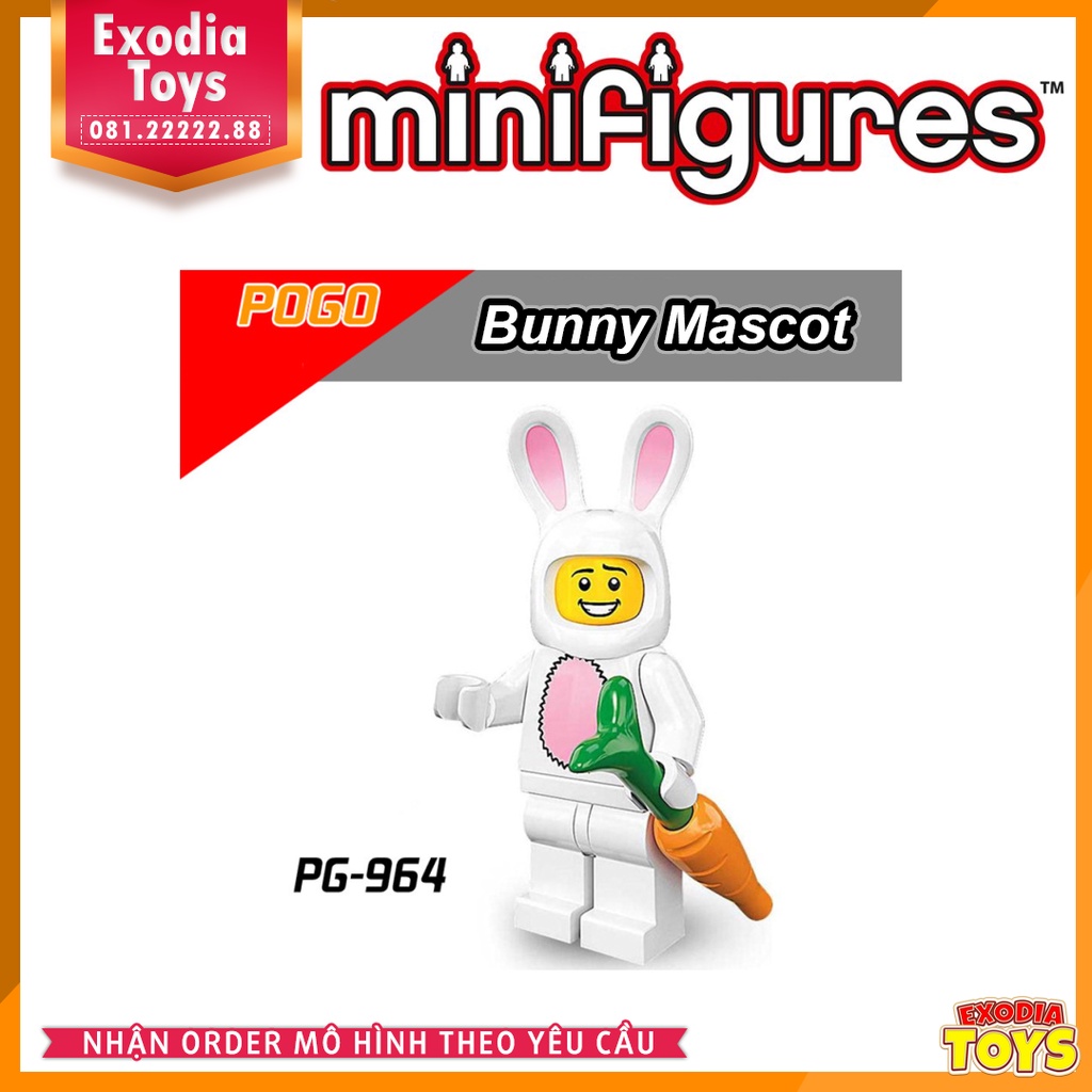 Xếp hình Minifigure hoá trang linh vật ngộ nghĩnh - Đồ Chơi Lắp Ghép Sáng Tạo - POGO 928-962