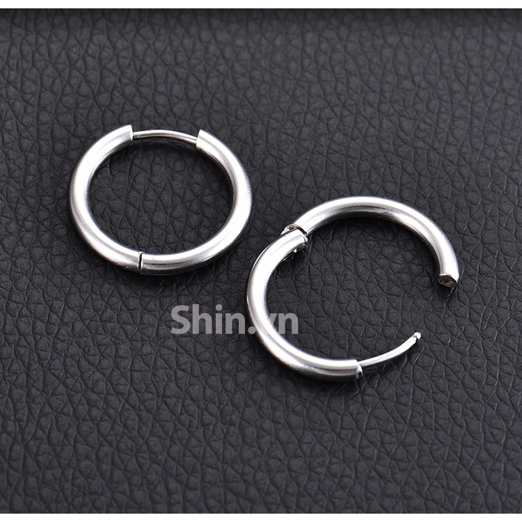 Khuyên trơn dày 2mm, 1,6mm, titan chuẩn, unisex
