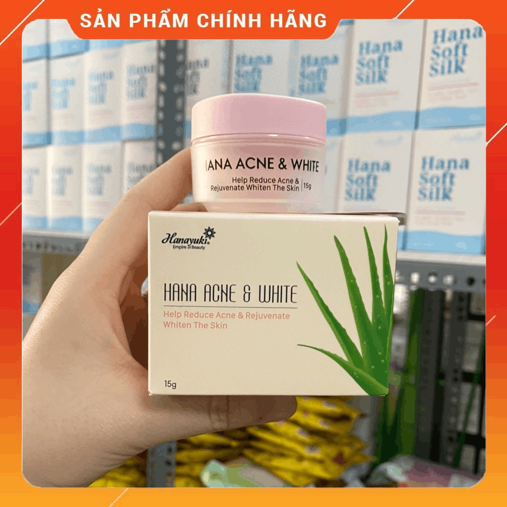 [Chính hãng] Kem giảm mụn trắng da Hana Acne &amp; White Mini Hanayuki