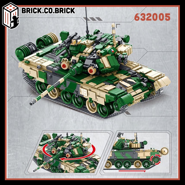 Xe Tăng Chiến Đấu Chủ Lực Quận Đội Nga T90 Mô hình Lắp ráp Thế chiến 2 Army 632005