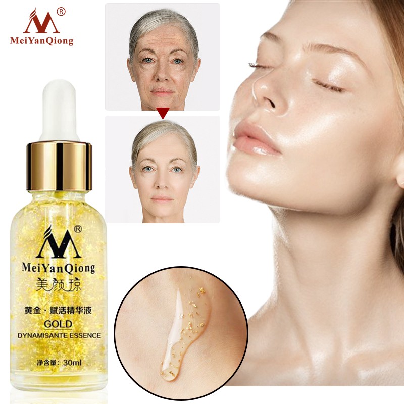 Serum phục hồi vàng MeiYanQiong Làm trắng làm căng da Giảm đường nét mịn Bổ sung độ ẩm cho da Giải quyết tình trạng da xỉn màu thô ráp 30ml