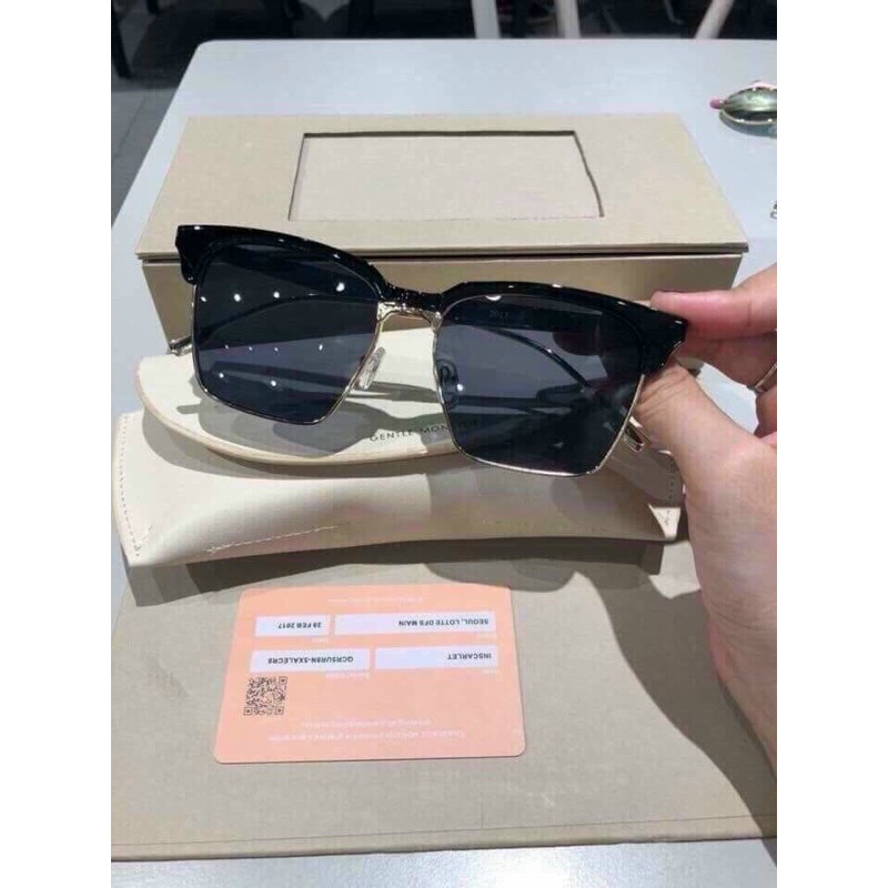 Kính Nam Nữ Unisex Quốc Dân Thời Trang Nữa Viền Vàng