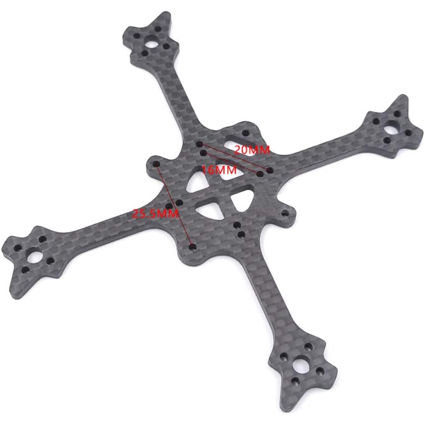 Bộ Khung Tăm Xỉa Răng Eyas100 65MM 3K Bằng Sợi Carbon Kèm Máy In 3D Rộng 19MM / 14mm DIY Cho Drone FPV Racing Quadcopter X