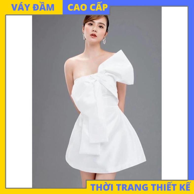 Đầm cúp ngực Taffta xoè đắp nơ dự tiệc đi chơi sang trọng (CÓ ĐỆM NGỰC) [HÀNG THIẾT KẾ CAO CẤP]