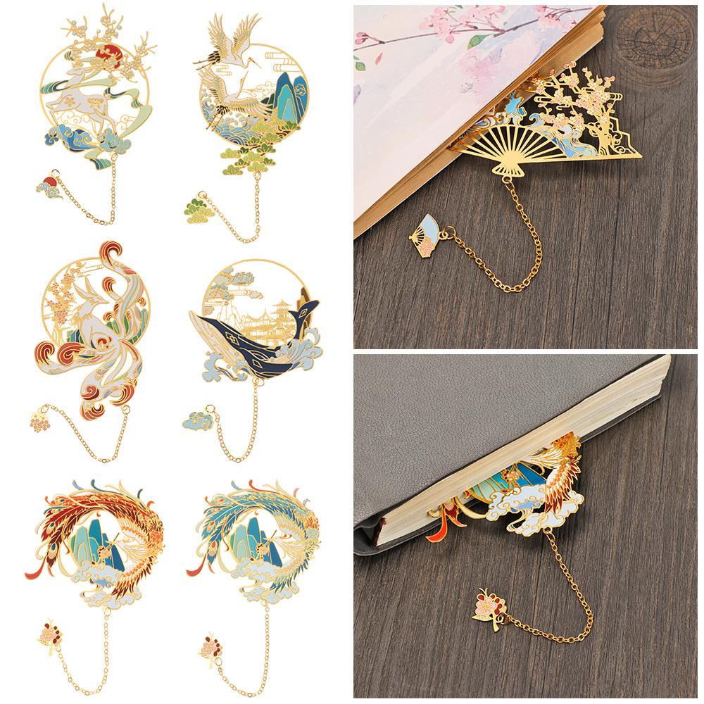 Suyo Thẻ Đánh Dấu Trang Sách Bằng Đồng Thau Phối Tua Rua Phong Cách Trung Hoa Cổ Điển