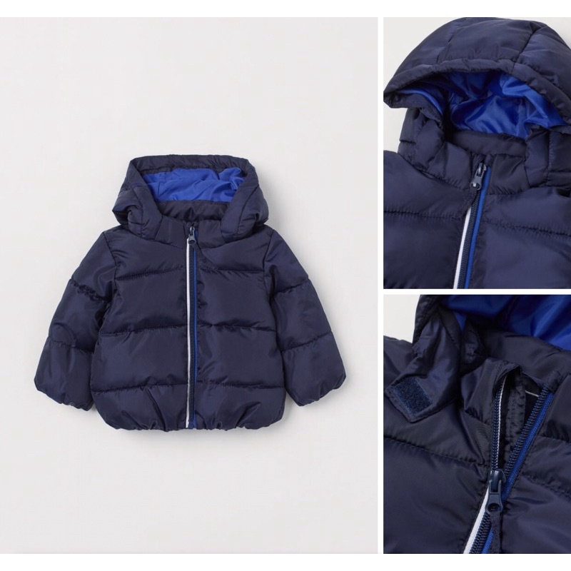 Áo khoác xanh ấm nhẹ cho bé trai săn sale China sz 9-12m