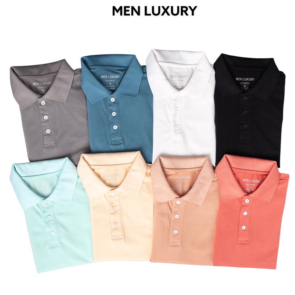 Áo thun Polo nam cổ bẻ MEN LUXURY vải cá sấu Cotton xuất xịn, Áo Polo trơn chuẩn form,sang trọng-lịch lãm | BigBuy360 - bigbuy360.vn