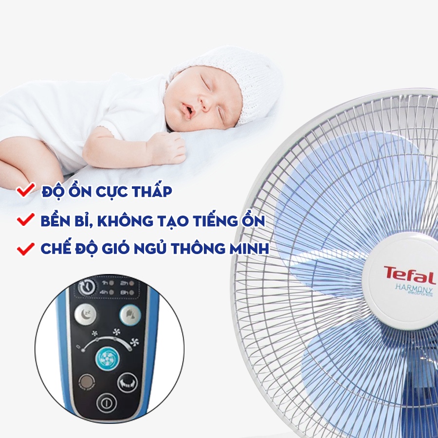 Quạt đứng Tefal VF3680 [Bảo hành chính hãng 2 năm, Gió êm dịu, Thương hiệu Pháp]