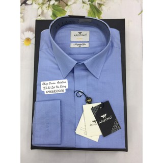 [ARISTINO SALE] ÁO SƠ MI ARISTINO ALS027S7 MÀU XANH MỜ KẺ CHỈ DỌC.
