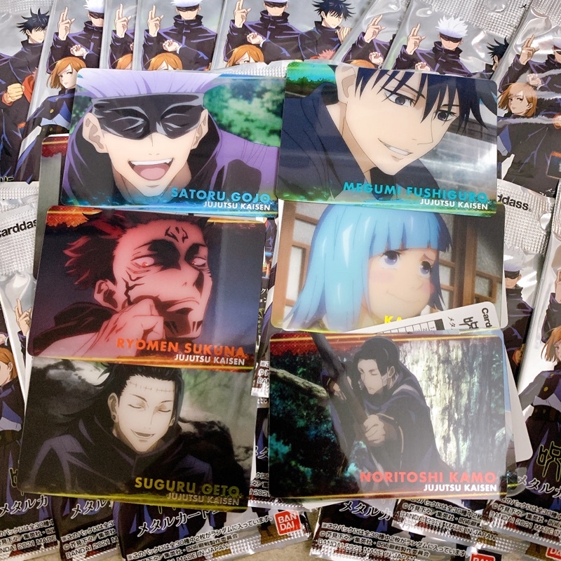 Thẻ bài pack nhân phẩm Jujutsu Kaisen Bandai Metalcard bán theo set có sẵn