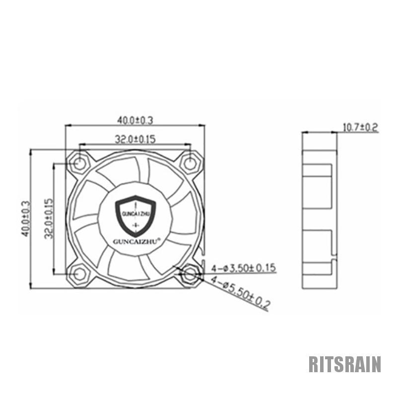 Quạt Làm Mát Có Đèn Led 2pin 4010 Dc 5v 12v 24v