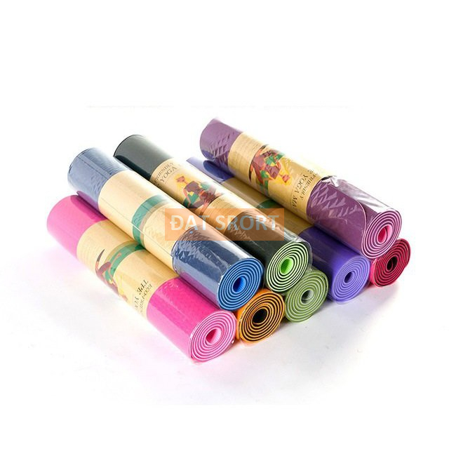 Thảm TPE 2 Lớp - 8mm , Tập Gym , Yoga , Bề Mặt Chống Trơn , Không Mùi