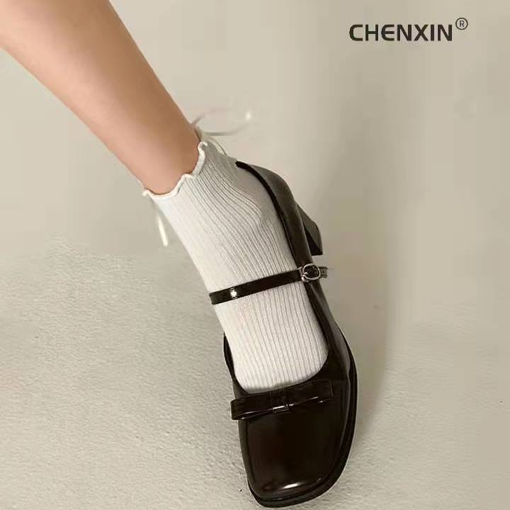 Bán Chạy!Giày Cao Gót Da Đế Dày Chống Trượt Phong Cách Retro Thời Trang Mùa Xuân 2022 Cho Nữ