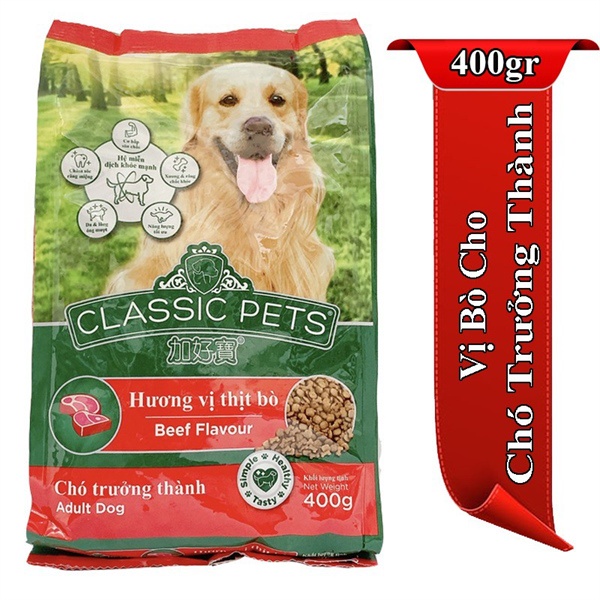 Thức Ăn Hạt Cho Chó Classic Pets 400g Vị Bò Cho Chó Lớn - Mã TACCM49