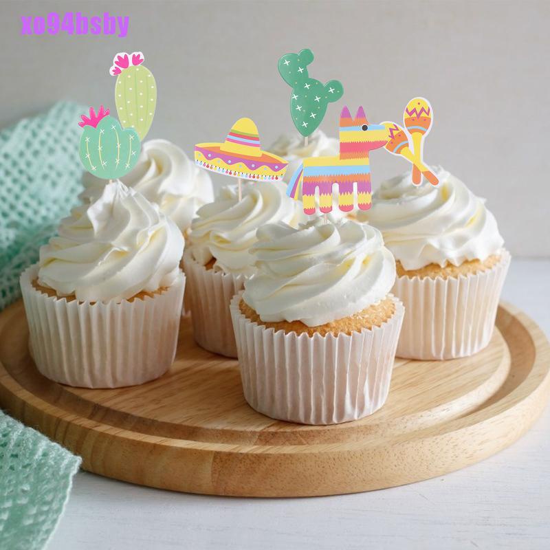 Set 94 Que Cắm Trang Trí Bánh Cupcake Hình Cây Xương Rồng