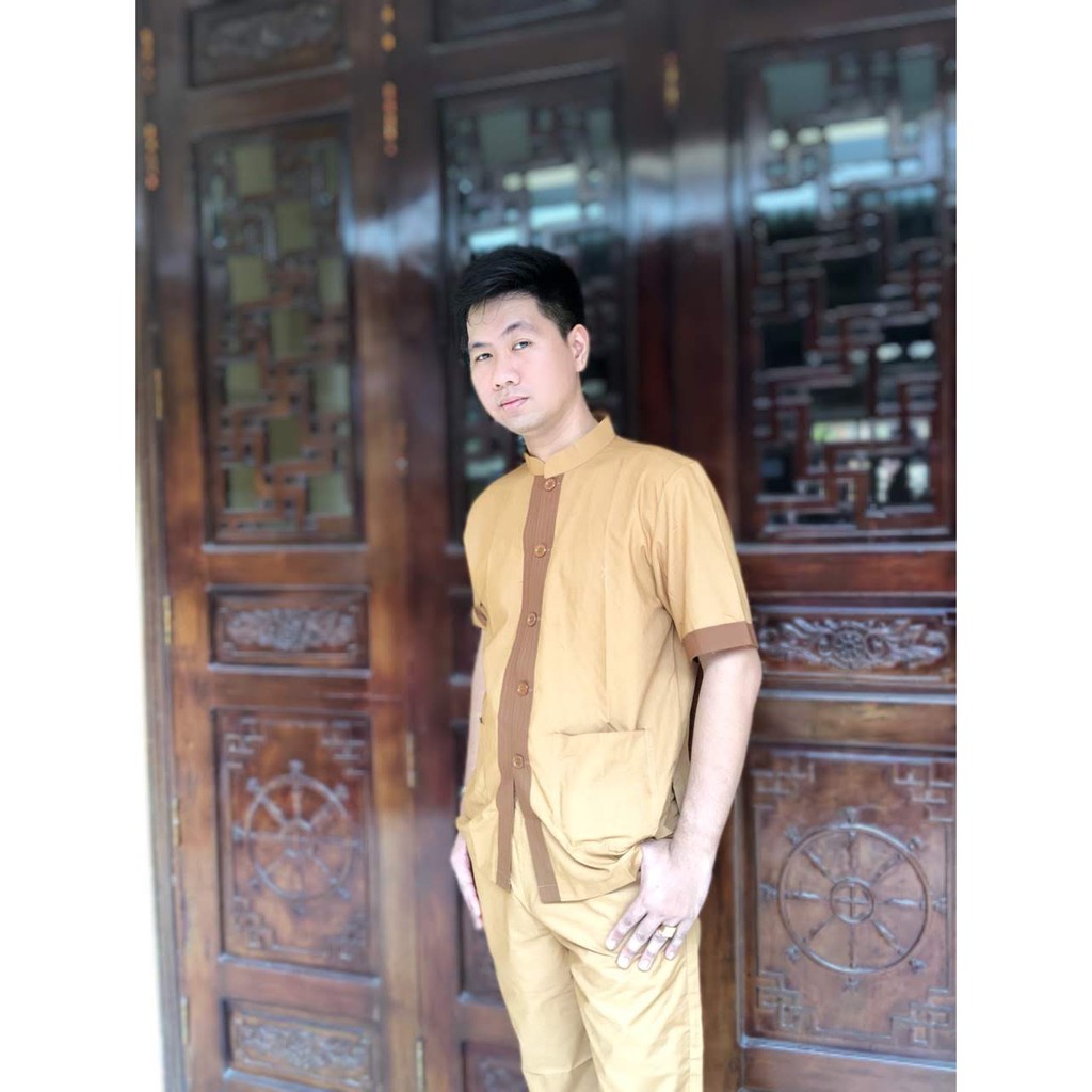 Áo lam đi chùa cao cấp cho nam,  đồ phật tử nam