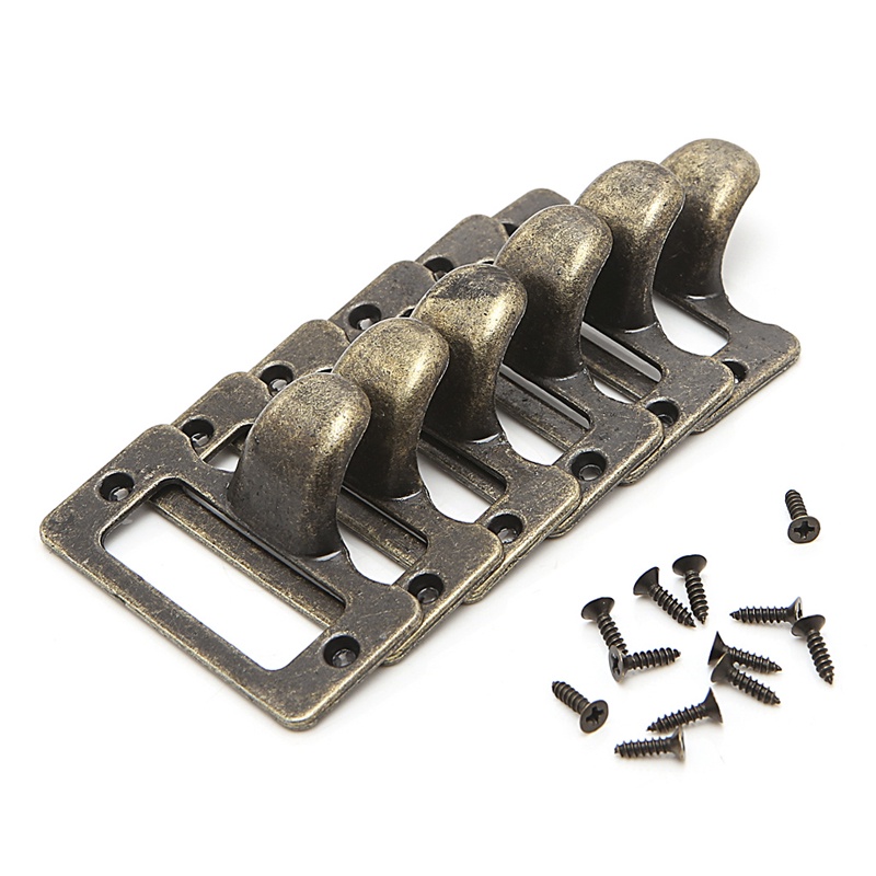 Set 6 Tay Nắm Gắn Thẻ Tên Bằng Đồng Thau Kiểu Cổ Điển Tiện Dụng