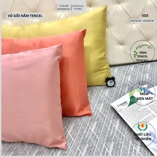Vỏ Gối Nằm Lụa Tencel Lyocell Thiên Nhiên Cao Cấp Mát Lạnh Mềm Rủ Size 50x70,45x65