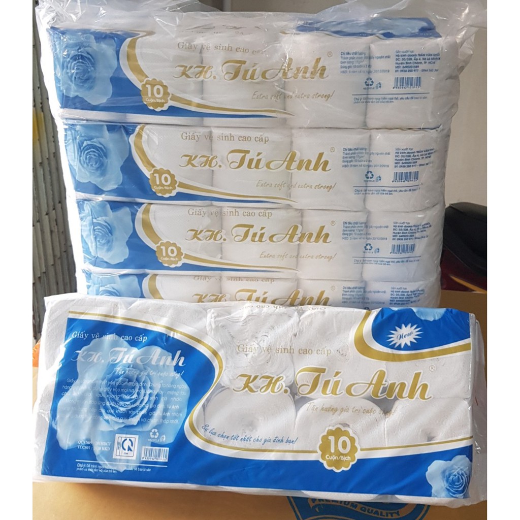 10 cuộn giấy vệ sinh không lõi Tú Anh