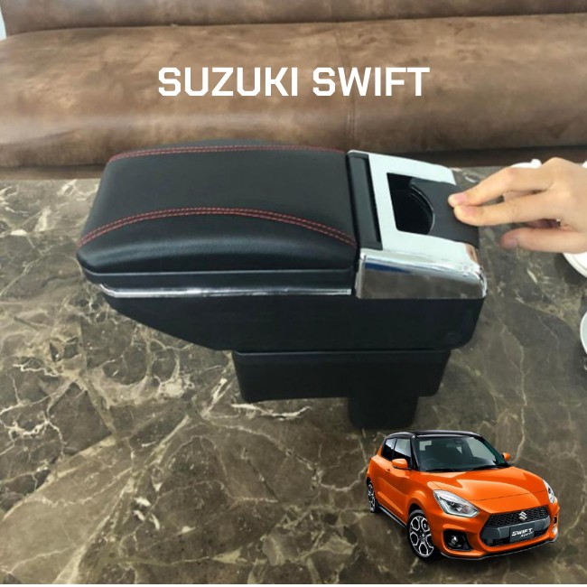 Bệ tỳ tay xe SUZUKI SWIFT cao cấp tích hợp cổng sạc USB - Bảo hành 12 tháng