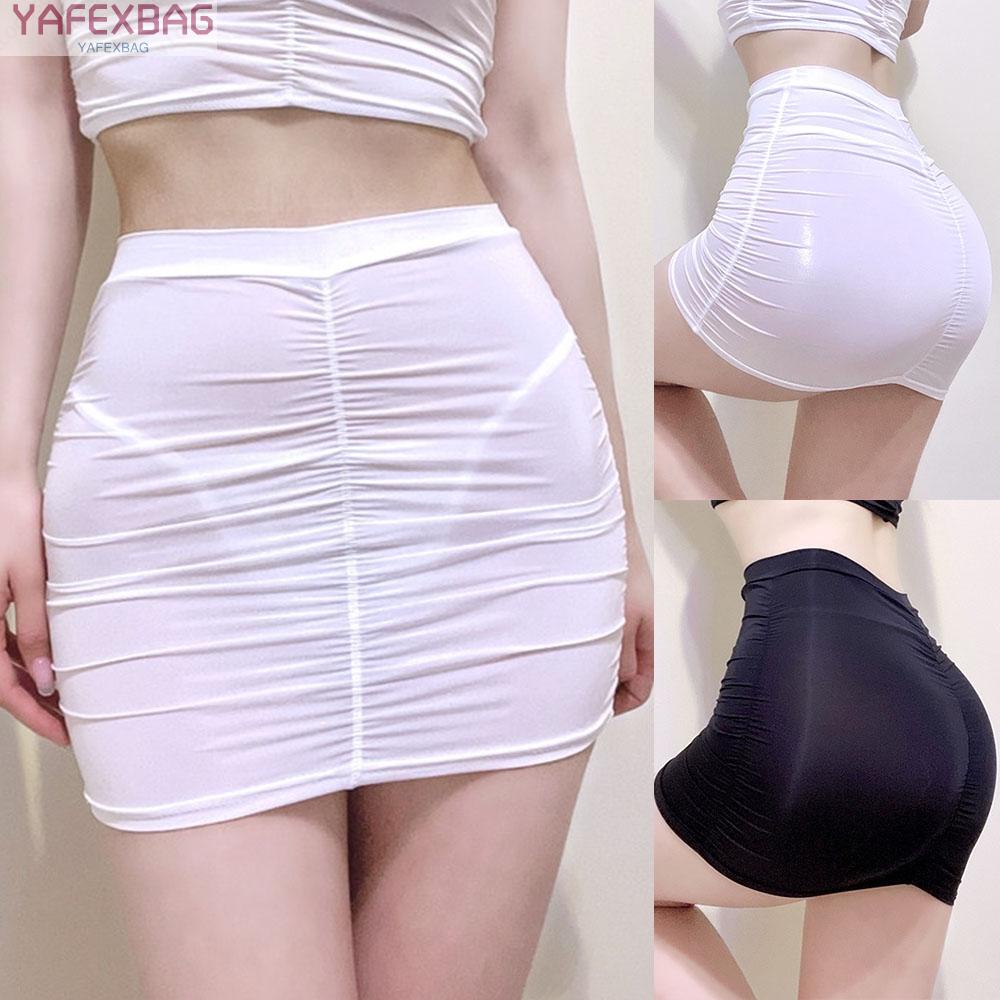Skirt Elastic Waistband Lingerie Micro Club Mini Skirt Nightwear Nylon