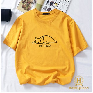 [FREE SHIP ĐƠN TỪ 50K] Áo phông mèo nằm Not Today HARI