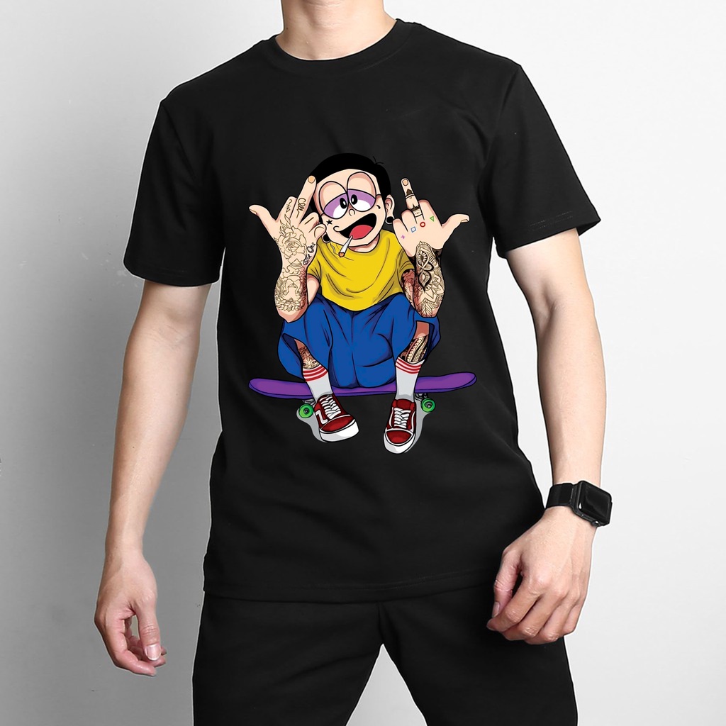 Áo phông Gorilla Tattoo vs Nobi Nobita Tattoo nam nữ mặc đẹp 100% cotton phong cách tattoo cực chất