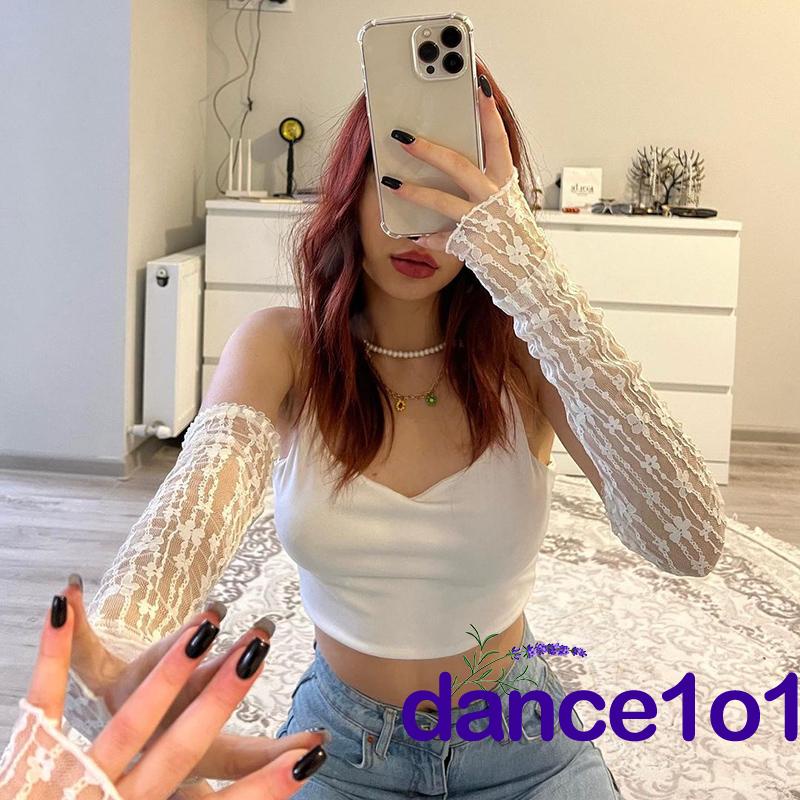 ✥Nc❀Bộ Áo Hai Dây Cổ Chữ V + Áo Ren Màu Trơn Thời Trang Mùa Hè Cho Nữ