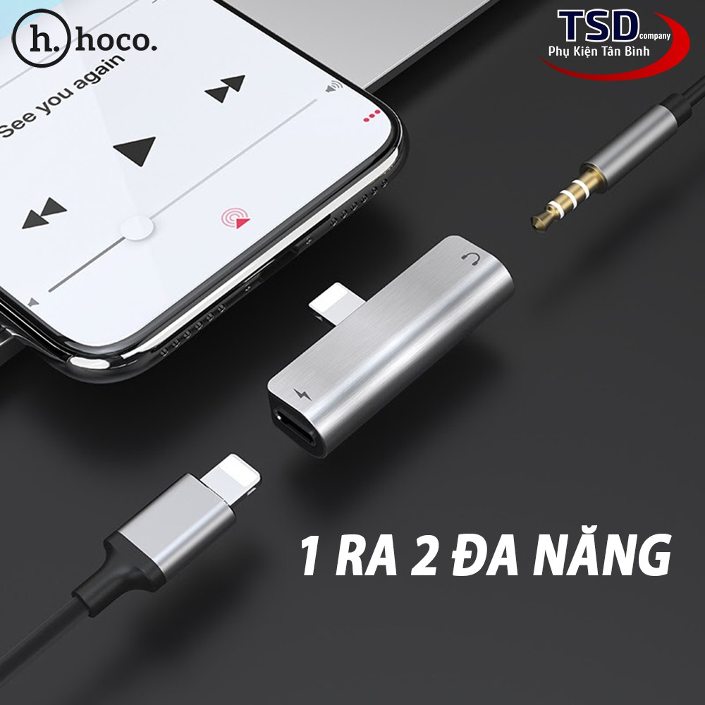 [Mã 2404EL10K giảm 10K đơn 20K] Jack Chia Cổng Lightning Sang 3.5mm 1 Ra 2 Chính Hãng Hoco LS25