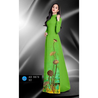 VẢI ÁO DÀI HOA HẠT SEN 3D AD9870