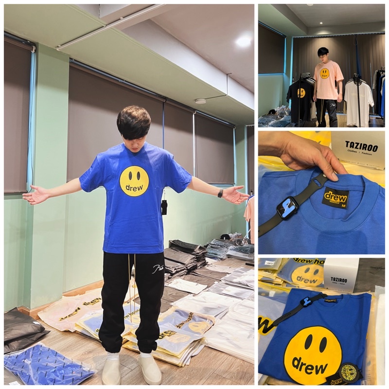 🌟 - Áo thun  Drewhouse bản mặt cười Mascot 2 màu đỉnh nhất, Drewhouse Mascot Tee