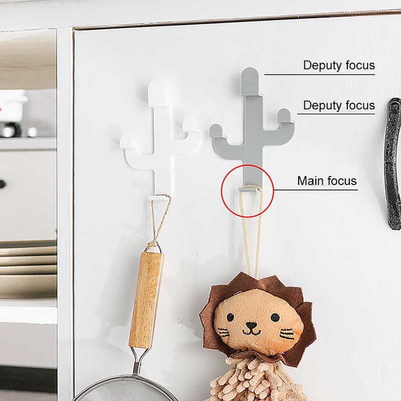 1 Móc Treo Đồ Gắn Tường Hình Cây Xương Rồng Bằng Thép Không Gỉ