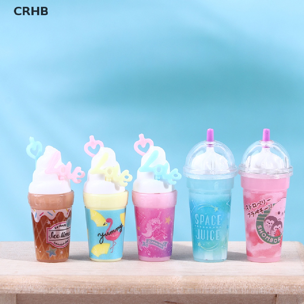 Set 1 / 4 Mô Hình Chai Kem / Nước Ép Trang Trí Nhà Búp Bê 1: 12 Mới