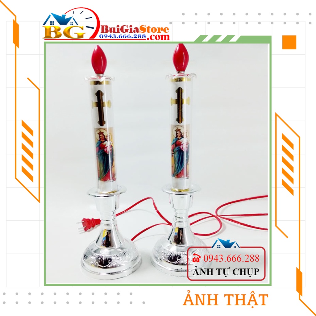 Đèn cầy kiếng nhỏ trắng KL053T - Đèn cầy Thiên Chúa Giáo