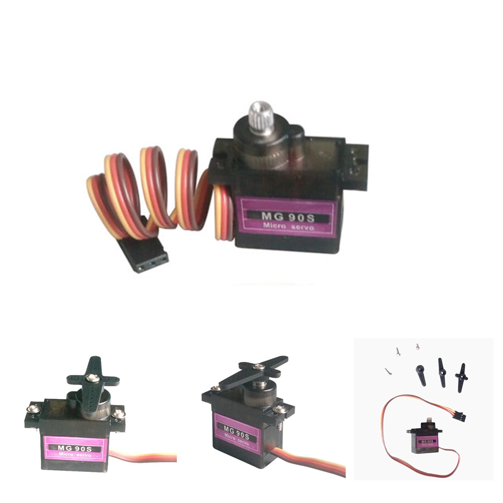 Belletryh88 90 Degree Rotation Angle MG90S Metal Wheel Gear Steering Engine For RC Airplane Aircraft