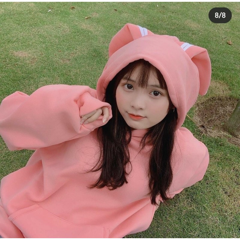 [SIÊU HÓT] Áo Hoodie Nỉ Tai Thỏ Cute Form Rộng, Áo Nỉ Nữ Tai thỏ, Áo Hoodie Nữ Form Rộng, Áo Nỉ Mũ( Ảnh thật)