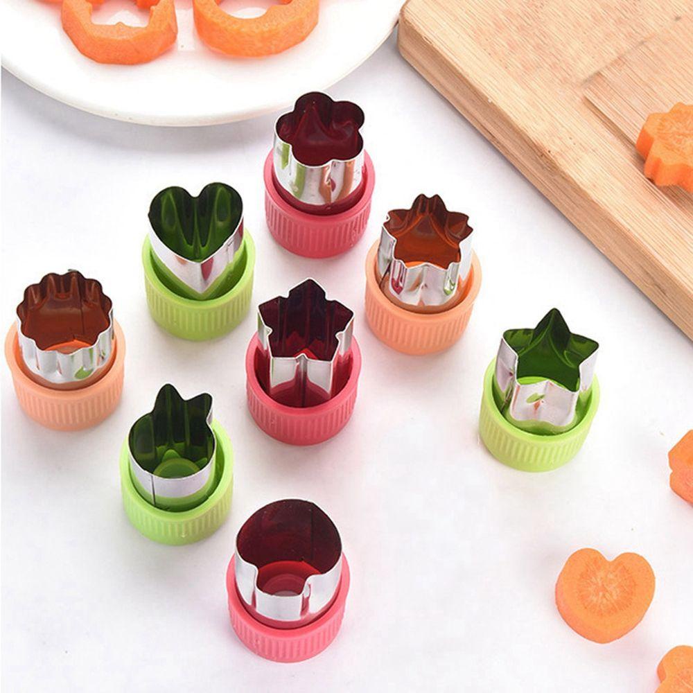 Bộ 3 Khuôn Cắt Tạo Hình Rau Củ Quả Bằng Thép Không Gỉ Có Tay Cầm Dành Cho Trẻ Em