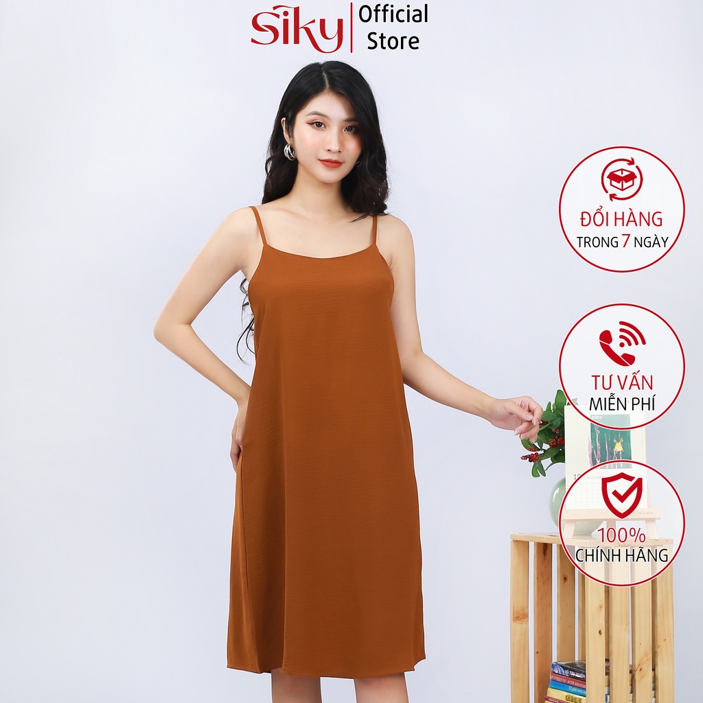 Váy 2 dây SIKY dáng suông chất đũi - SIÊU HOT