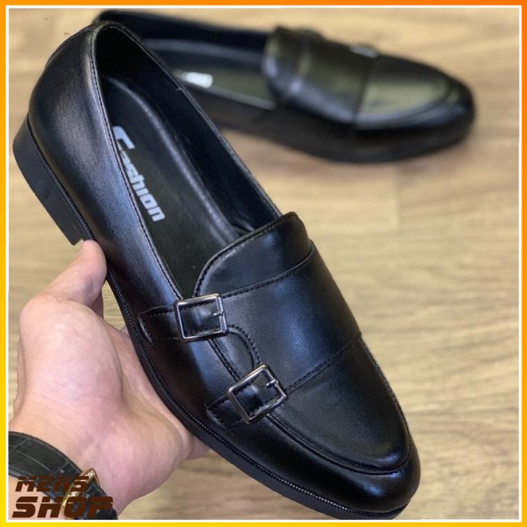 Giày Lười Nam Da Lì 2 Khóa Chéo Trẻ Trung [ Đế Khâu Chắc Chắn ] Mã L191 | BigBuy360 - bigbuy360.vn