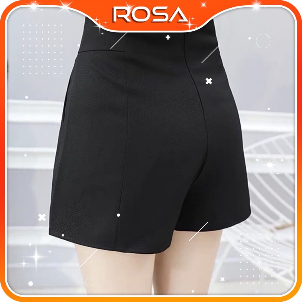 Quần short cạp cao 3 màu thiết kế 2 túi trước kèm gân - quần đùi nữ ROSA BOUTIQUE