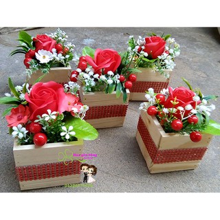 💥💥Combo 5 Hoa gỗ trang trí bàn Gallery tone đỏo