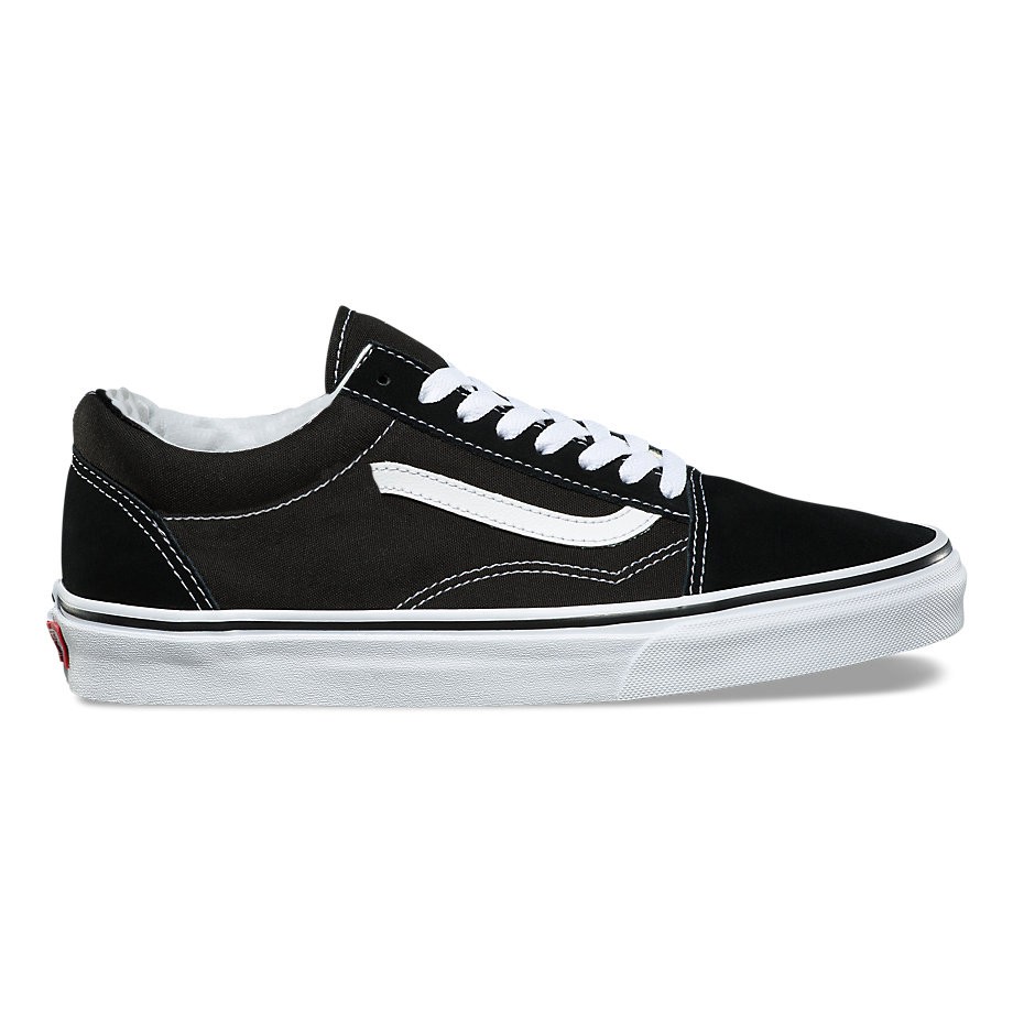 Giày Vải Sneaker VA Nam Cổ Thấp Màu Đen Đế Trắng