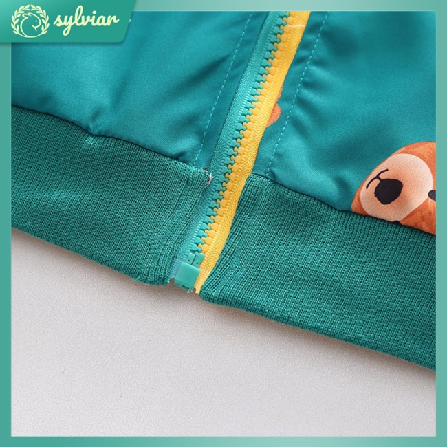 Áo Khoác Cardigan Hai Mặt Có Khóa Kéo In Họa Tiết Hoạt Hình Dễ Thương Cho Bé 1-6 Tuổi