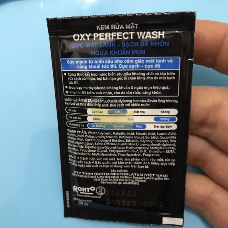 Combo 10 gói sữa rửa mặt Oxy 3g/gói