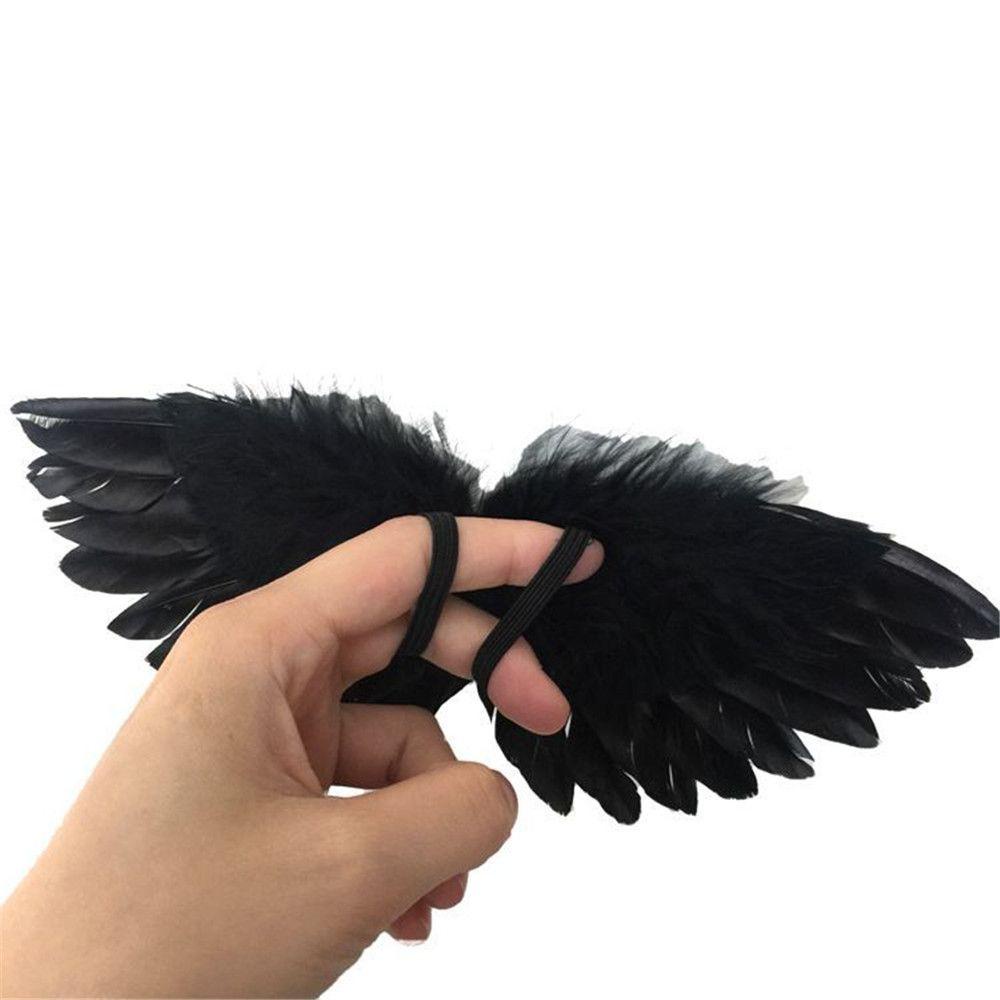 SUSANS Easter Angel Wing Doll Decoration Doll Clothes Wing Mini Feather Birthday Gift Hanging Ornements White Black Wing  Props Valentines Day/Multicolor