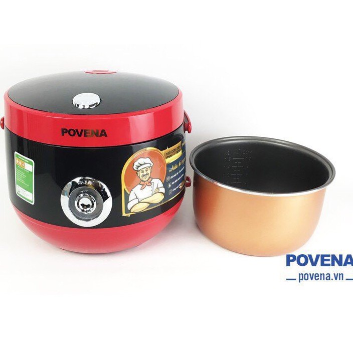 Nồi cơm điện POVENA PVN-1838 [ FREESHIP] với công nghệ nhiệt thông minh,1,8l nấu cơm ngon bảo hành 12 tháng