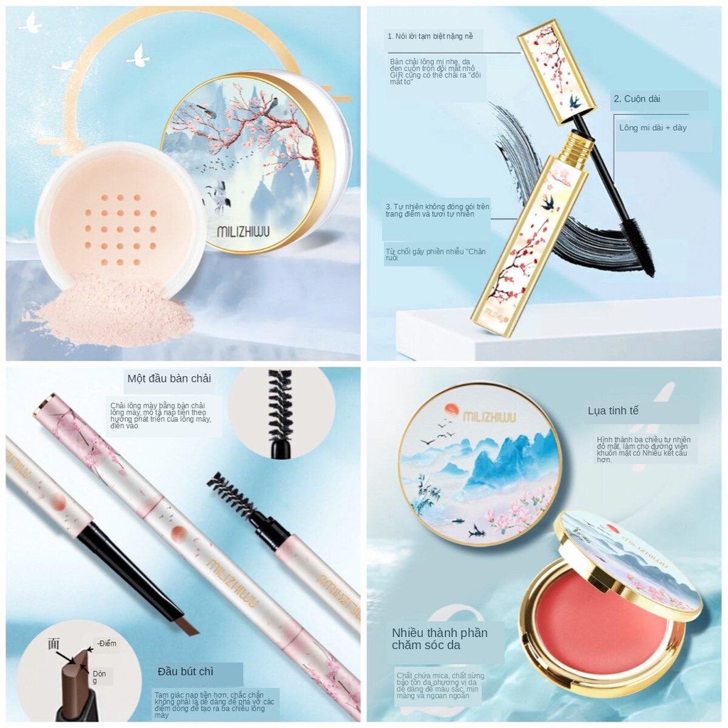 [SET MAKEUP] SET TRANG ĐIỂM 10 MÓN CỦA MILIZHIWU, NỘI ĐỊA TRUNG (KÈM TÚI GIẤY ĐỰNG) | BigBuy360 - bigbuy360.vn