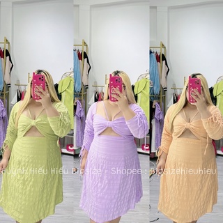 Bigsize Đầm xốp cổ yếm tay rút 55-95kg