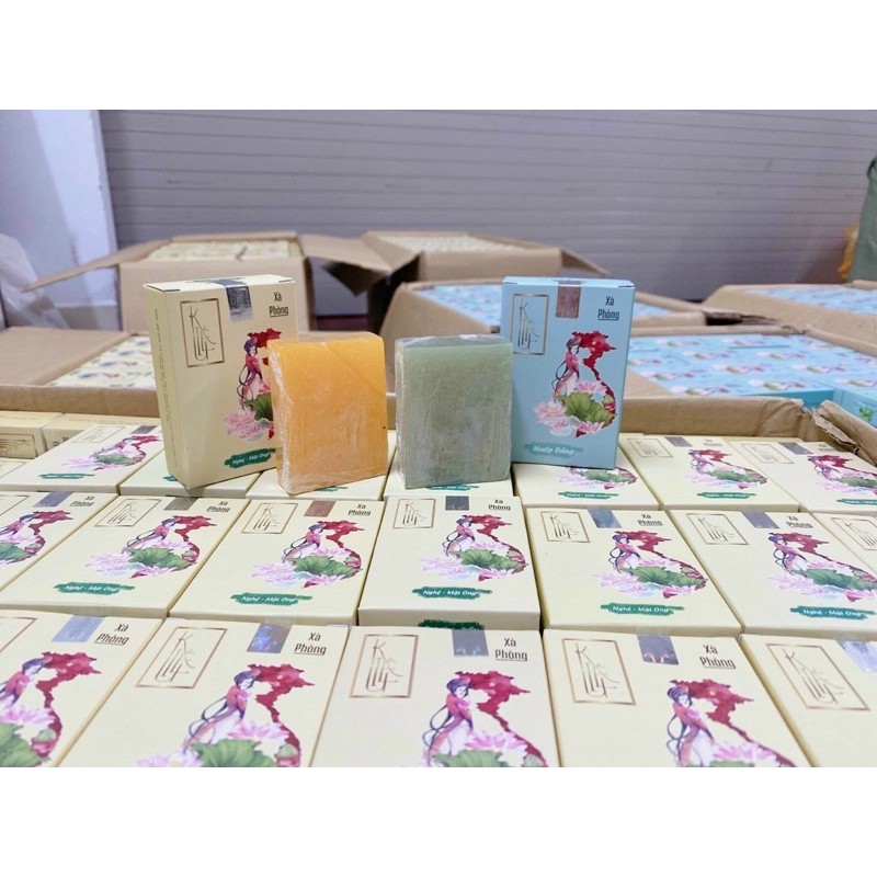 Xà bông Kiều- soap mướp đắng- than tre - nghệ giảm mụn lưng trắng da